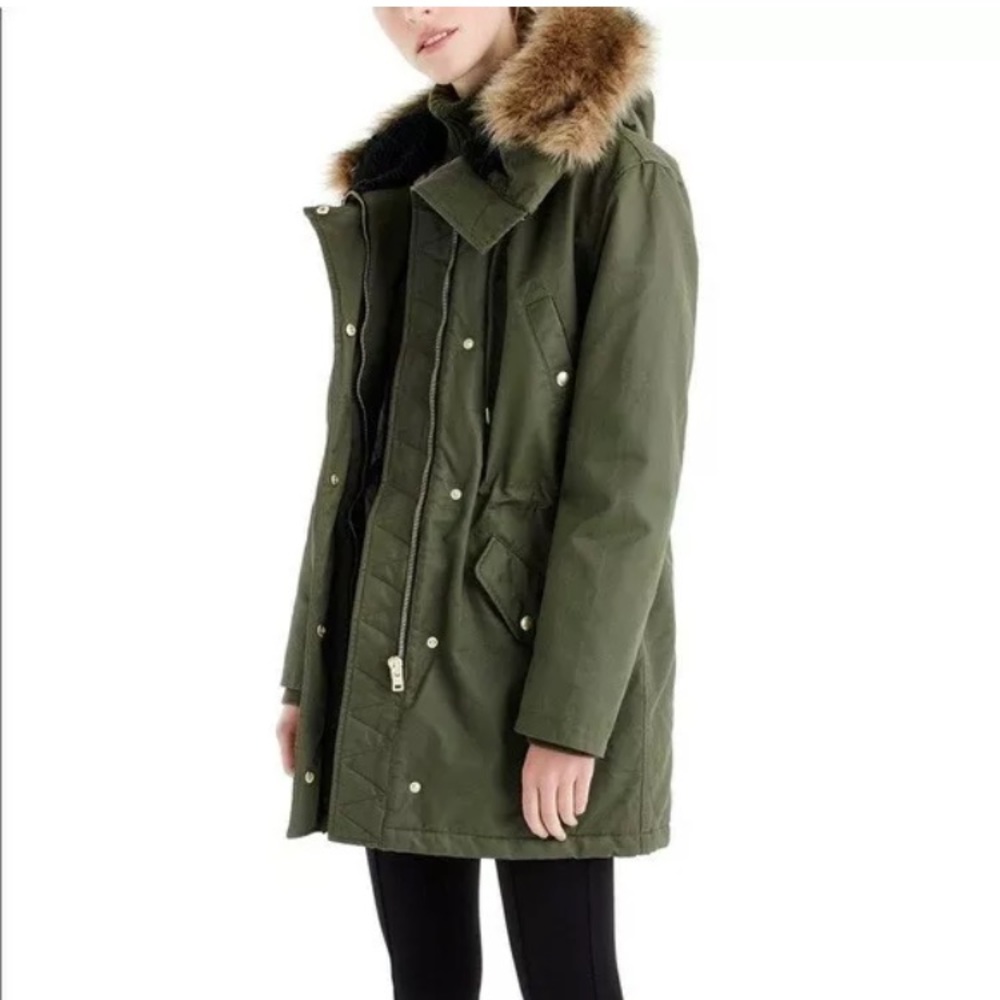 JCREW PARKA W PRIMALOFT® OLIVE GREEN size Medium